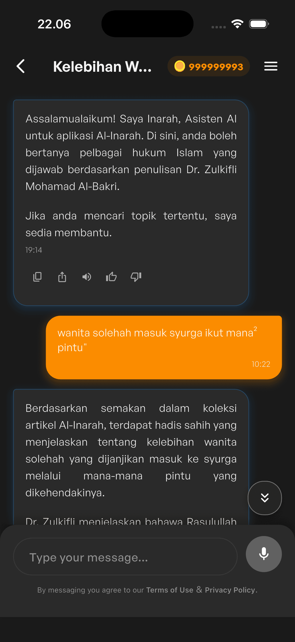Chatbot AI Inarah menjawab soalan Islam